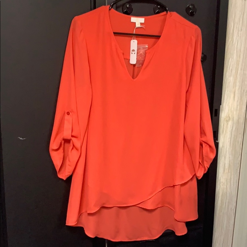 Charming Charlie’s coral blouse medium